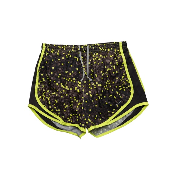 Nike Pants - Nike Dri-Fit Running Shorts Women M Brown Yellow Digital Pixel Print Drawstring